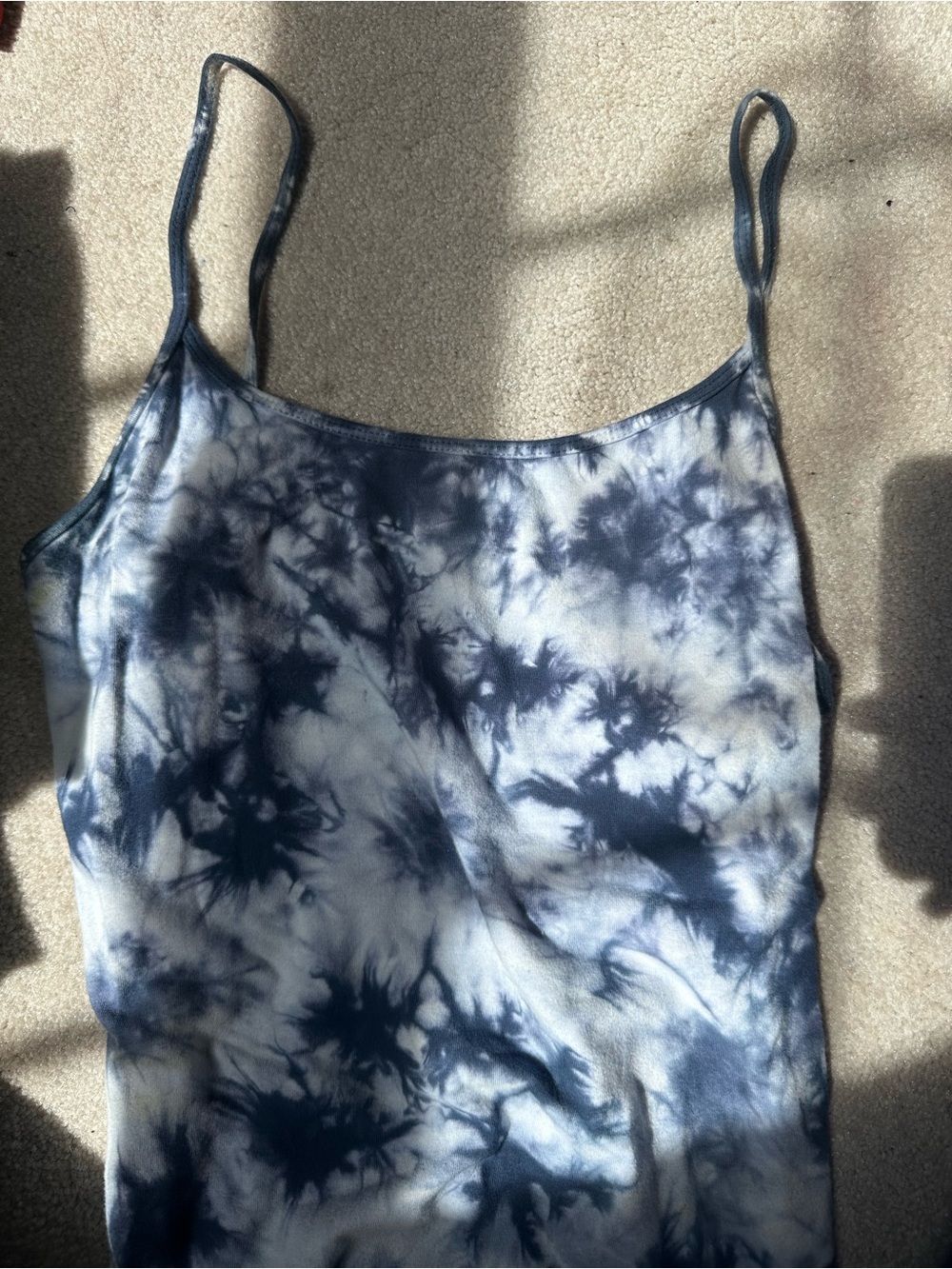 Aeropostale Navy and White Tie-Dye Spaghetti Strap Tank
